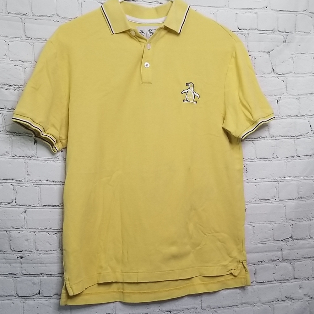 Original Penguin Men's Yellow Cotton Polo Size Small